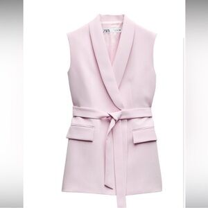 Zara Light Pink Belted Vest